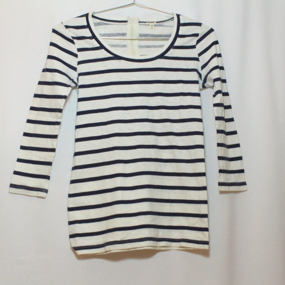 J Crew scoop neck zip back 3/4 sleeve